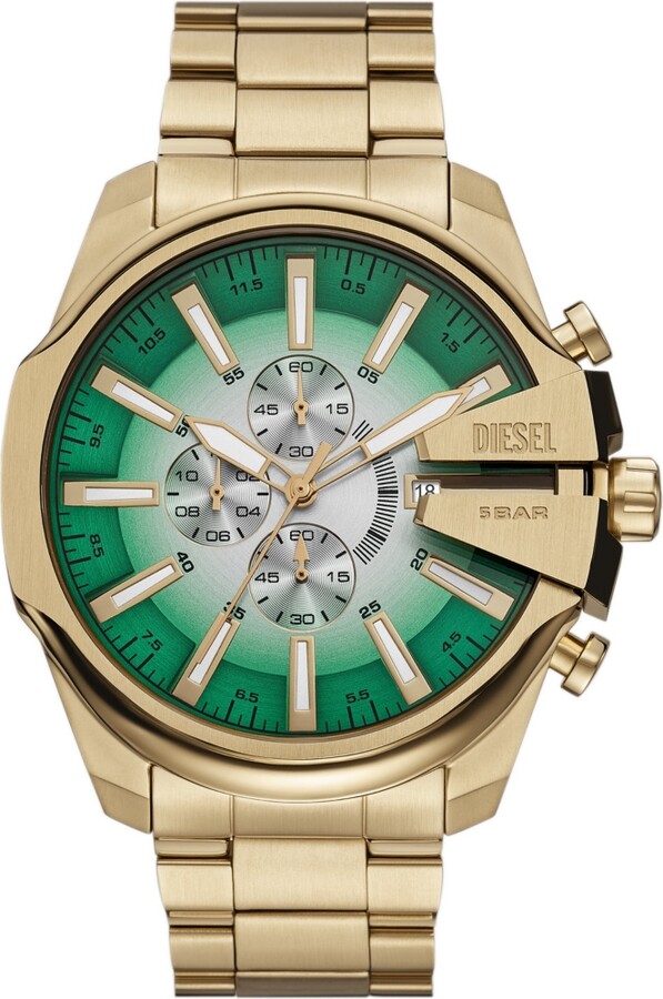 Diesel Men's Mega Chief Slim Quartz Chronograph Gold Stainless Steel Watch, 48mm
