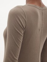 Thumbnail for your product : Rick Owens Round-neck Cotton-jersey Long-sleeved T-shirt - Grey