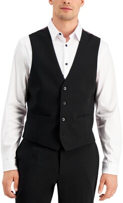 INC International Concepts Men's Slim-Fit Black Solid Suit Vest, Created for Macy's