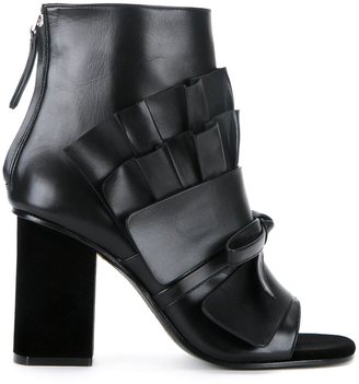 Emilio Pucci pleated detail ankle boots - women - Lamb Nubuck Leather - 37