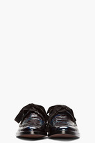 Thumbnail for your product : Lanvin Navy Snakeskin Ribbon-Tied Derbys