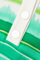 Thumbnail for your product : ROWEN ROSE Dégradé Striped Ribbed Organic Cotton Playsuit - Green