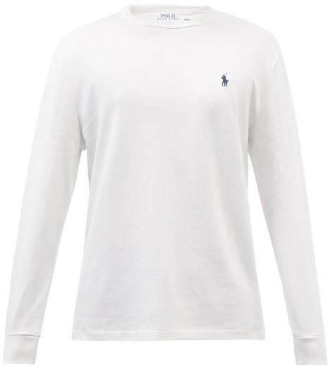 Polo Ralph Lauren Logo-embroidered Cotton Long-sleeved T-shirt - White -  ShopStyle