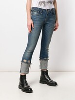 Thumbnail for your product : R 13 Cropped Low Rise Jeans