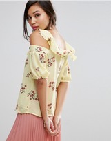 Thumbnail for your product : Fashion Union Cold Shoulder Top In Floral