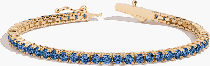AUrate New York Lab Grown 6ct Blue Sapphire Tennis Bracelet