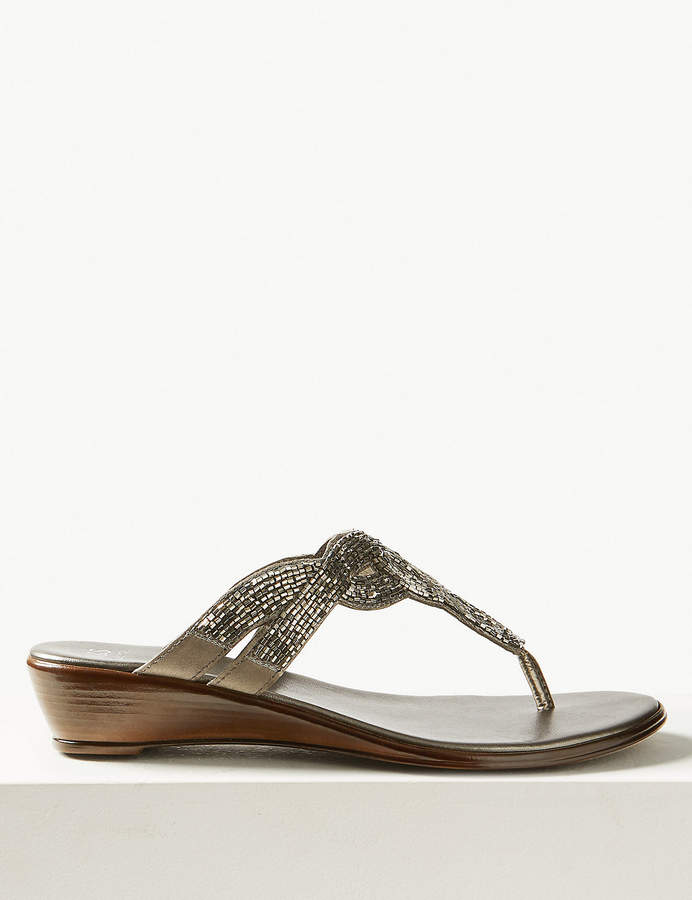Wide Fit Wedge Slippers Marks And Spencer Marks And Spencer Ladies
