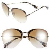 Thumbnail for your product : Miu Miu 'Noir' 60mm Semi-Rimless Aviator Sunglasses