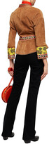 Thumbnail for your product : Etro Jacquard-trimmed Suede Kimono