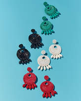 Thumbnail for your product : Kenneth Jay Lane Beaded Hoop Drop Clip-On Earrings, Turquoise