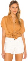 Thumbnail for your product : Indah Eliza Solid Button Up Short Sleeve Shirt