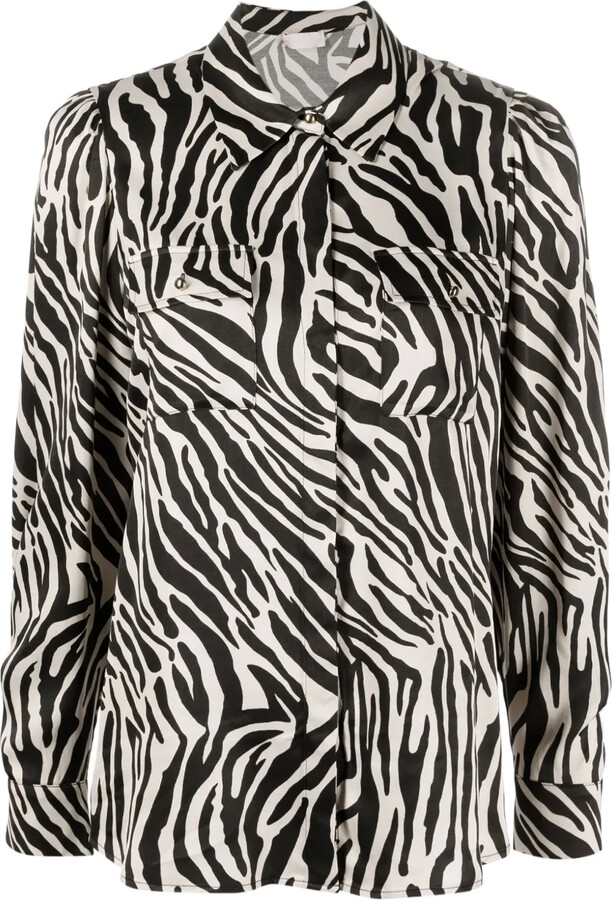 Liu Jo Zebra-Print Satin Shirt
