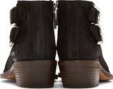 Thumbnail for your product : Studio Pollini Black Suede Ankle Texanino Boot