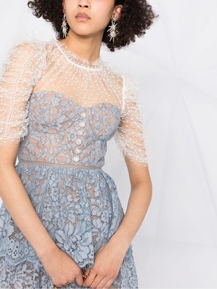 Self-Portrait Tiered Lace Dress