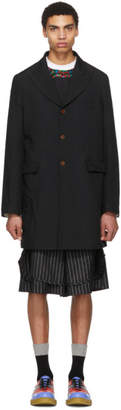 Comme des Garcons Homme Plus Black Double Cloth Twill Coat