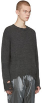 Thumbnail for your product : C2H4 Grey Vagrant Ruin Distressed Sweater