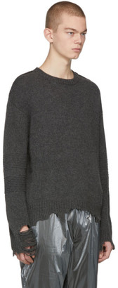 C2H4 Grey Vagrant Ruin Distressed Sweater