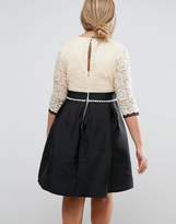 Thumbnail for your product : Little Mistress Plus 2 In 1 Lace Skater Dress With Contrast Skirt