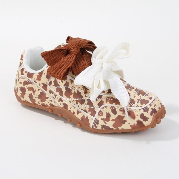 BernessWomen'sLaceyDualBowsTrailSneakersLeopard9