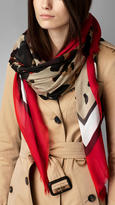Thumbnail for your product : Burberry Animal Print Modal Silk Square - Large