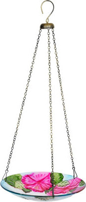 Alpine 10"W Hummingbird Glass Bird Feeder & Birdbath