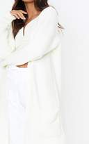 Thumbnail for your product : PrettyLittleThing Cream Fluffy Pocket Front Midi Cardigan