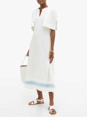 Jil Sander Slit-sleeve Cotton-blend Dress - White Multi