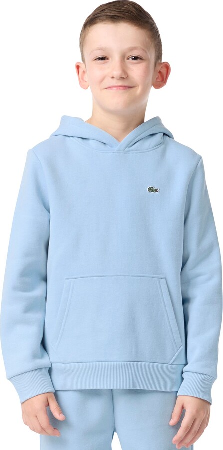 Lacoste Boys' Core Fleece Pullover Hoodie, Small, Panorama