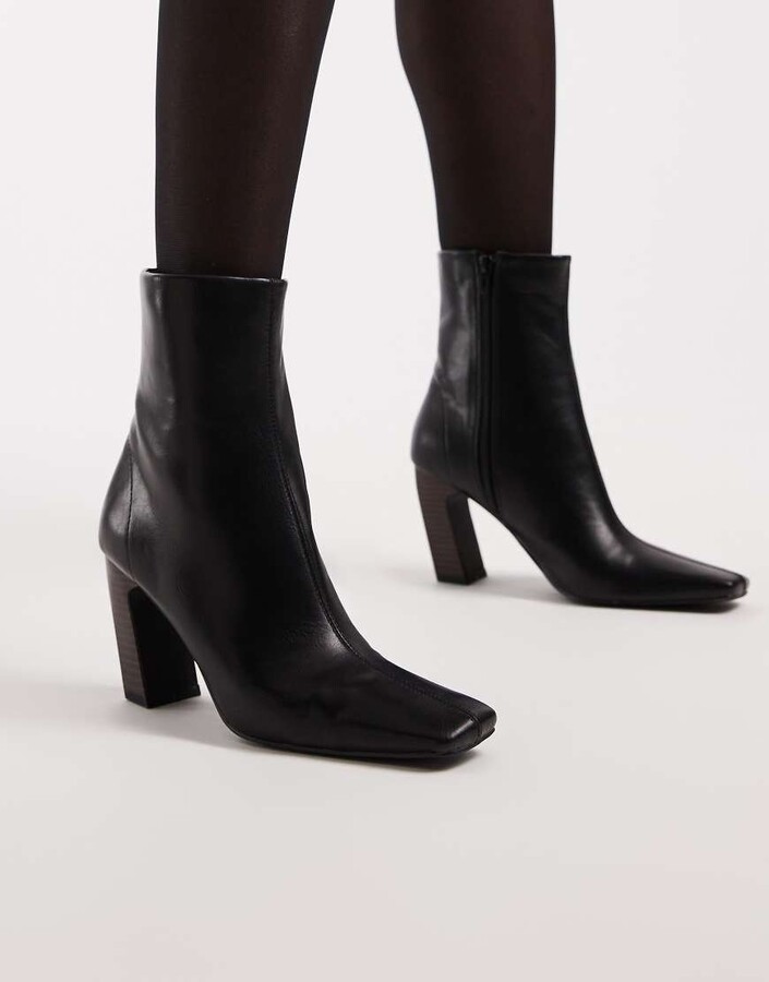 Schuh Bryson curved heel mid ankle boots in black