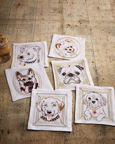 Thumbnail for your product : Kim Seybert Six Dog Portrait Cocktail Napkins