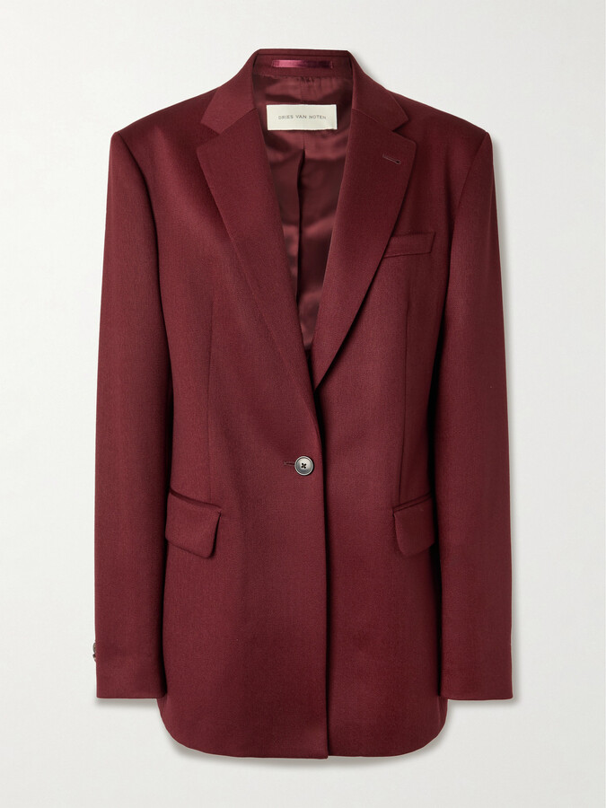 Dries Van Noten Wool-twill Blazer - Burgundy