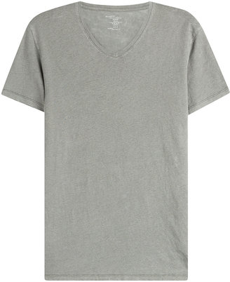 Majestic Linen T-Shirt with V-Neckline
