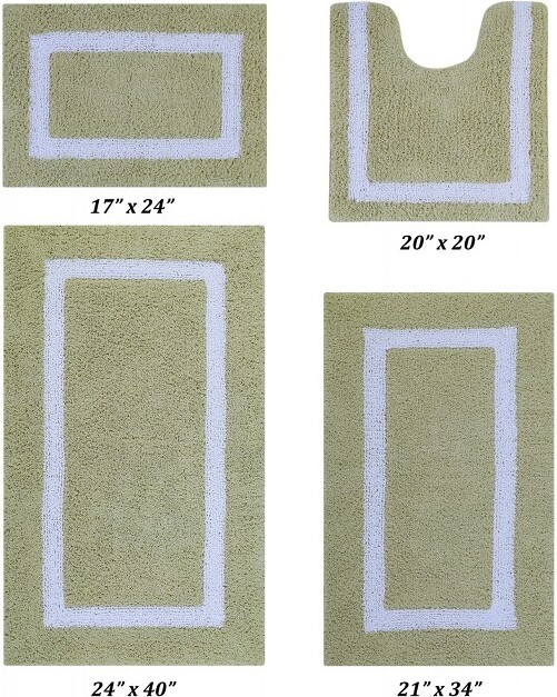 Better Trends Granada Collection Green 100% Cotton Rectangle 4