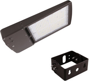 Lumight LED Area Light with Yoke Mount - 200W - 28000 Lumens - 5000K Daylight - 120–277V - Dimmable - Bronze Finish – Outdoor Parking Lot and Commercial Ligh
