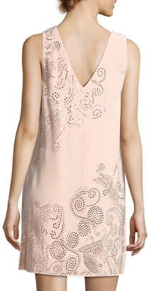 Trina Turk Glitterati Embellished Paisley Silk Shift Dress