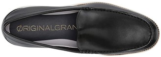 Cole Haan Original Grand Venetian (Black Leather/Optic White) Men's Slip on Shoes