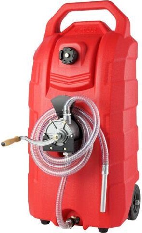 VEVOR 16 Gallon Fuel Caddy, 7.8 L/min, Portable Gas Storage Tank Container with Hand Pump Rubber Wheels, Fuel Transfer Storage Tank for Gasoline...