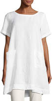 Thumbnail for your product : Eileen Fisher Short-Sleeve Organic Linen Dress