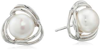 Bella Pearl Silver Pearl Stud Ball Earrings