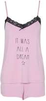 Thumbnail for your product : boohoo Maggie Dream Cami & Lace Trim Short PJ Set