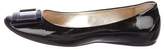 Thumbnail for your product : Roger Vivier Patent Leather Round-Toe Flats