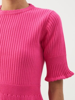 Molly Goddard Evanne Ribbed-knit Cotton Top - Pink