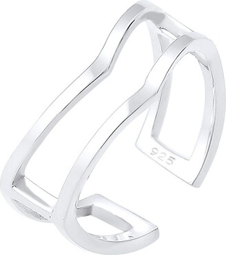 Elli Women Silver 925 Sterling Silver Geo Adjustable Ring
