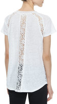 Thumbnail for your product : Rebecca Taylor Lace-Inset Linen Slub Tee