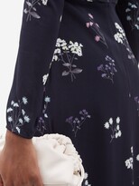Thumbnail for your product : Self-Portrait Square-neck Floral-print Midi Dress - Navy Print