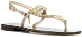 Thumbnail for your product : Emanuela Caruso Embellished Snake Strap Sandals