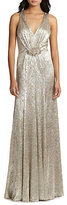 Thumbnail for your product : David Meister Beaded Metallic Gown
