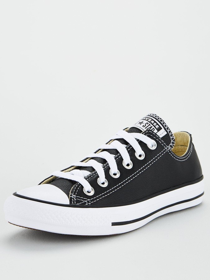 black leather converse low