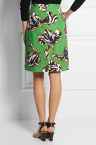 Thumbnail for your product : Jonathan Saunders Sylvia tulip-print slub cotton-blend skirt