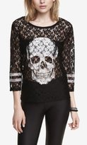 Thumbnail for your product : Express Lace Boxy Graphic Tee - Skull
